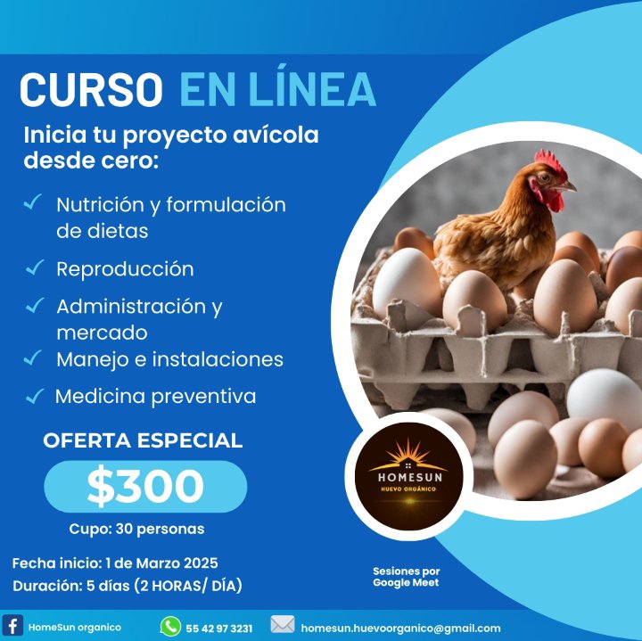 Curso grupal "Inicia tu proyecto avícola"