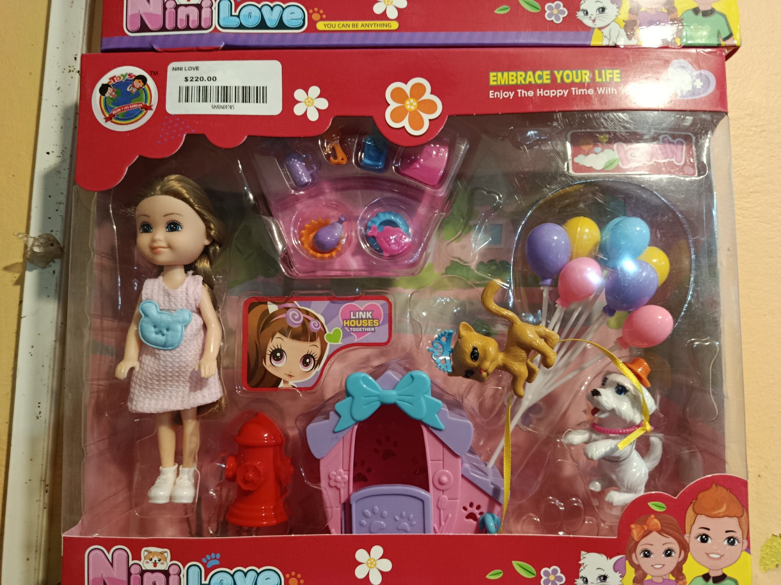 Muñeca nini love con mascotas y accesorios